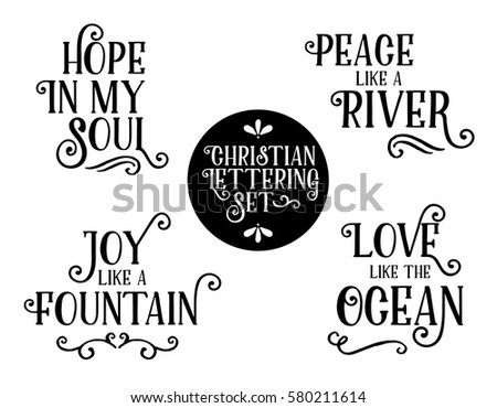 Christian Gospel Lyrics Phrases Collection Hope Stock Vector