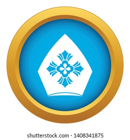 Christian hat icon blue vector isolated on white background for any design