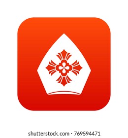 Christian hat icon digital red for any design isolated on white vector illustration
