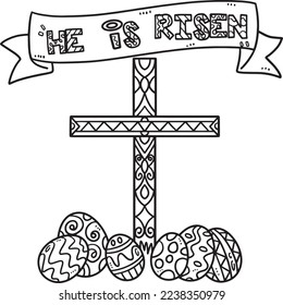 Christian He Is Risen Isolated Coloring Page 