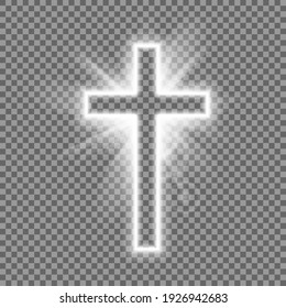 Christian heaven. Holy light glow effect. Vector shine symbol of christianity illustration. Vector illustration. Eps 10.