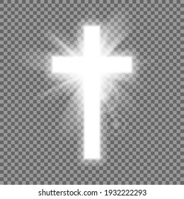 Christian heaven. Holy light glow effect. Vector shine symbol of christianity illustration. Vector illustration. Eps 10.