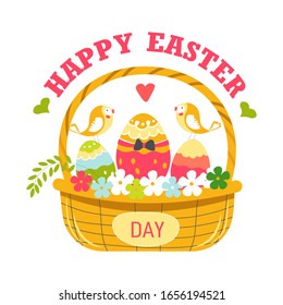 Christian holiday happy Easter spring isolated icon traditional Eastern greeting and celebration wish and congratulation.