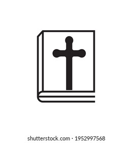 plantilla de diseño del logotipo del icono del vector del libro sagrado cristiano
