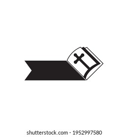 christian holy book vector icon logo design template
