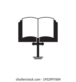 christian holy book vector icon logo design template
