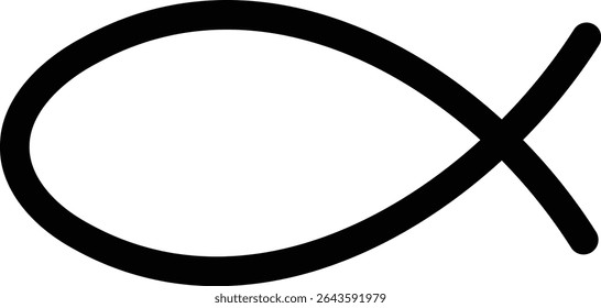 Christian Ichthys Fish Symbol Minimal Illustration