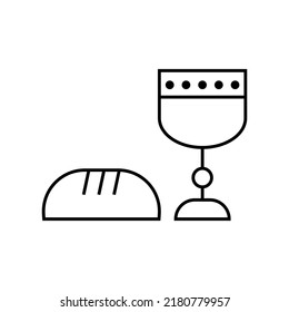 Icono cristiano taza y pan