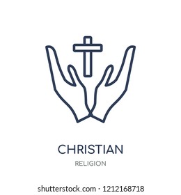 Christian icon. Christian linear symbol design from Religion collection. Simple outline element vector illustration on white background.