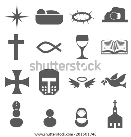 Christian Icon Set Stock Vector (Royalty Free) 281501948 - Shutterstock