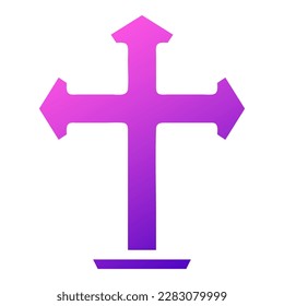Christian icon solid gradient purple pink colour easter illustration vector element and symbol perfect. Icon sign from modern collection for web.