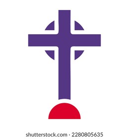 Christian icon solid red purple style easter illustration vector element and symbol perfect. Icon sign from modern collection for web.