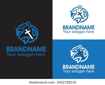 Christian icons reversed logo design for your business 