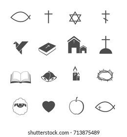 Christian Icons Set Vector