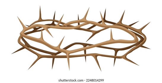 Christian illustration of crown of thorns. Happy Easter image.