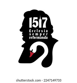 Ilustración cristiana. Ecclesia semper reformanda. 95 Tesis de la Reforma de la Iglesia de Martín Lutero.