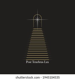 Christian illustration. Light After Darkness. Adopted as the motto of the entire Protestant Reformation