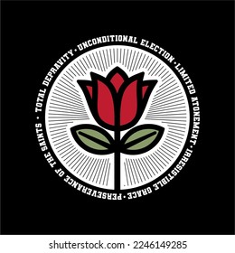 Christian Illustration. Top Calvin's Tulip.