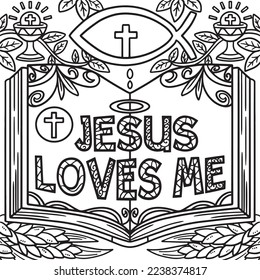 Christian Jesus Loves Me Coloring Page for Kids