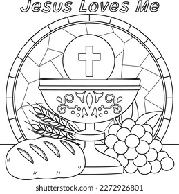 Christian Jesus Loves Me Coloring Page for Kids