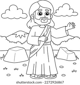 Christian Jesus Preaching Coloring Page for Kids