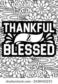 Christian Jesus Quotes Flower Coloring Page Beautiful black and white illustration for adult coloring book