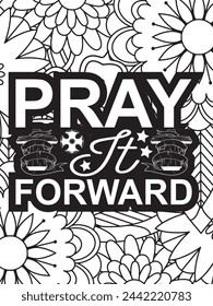 Christian Jesus Quotes Flower Coloring Page Beautiful black and white illustration for adult coloring book
