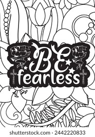 Christian Jesus Quotes Flower Coloring Page Beautiful black and white illustration for adult coloring book
