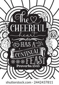 Christian jesus Quotes Flower Coloring Page Beautiful black and white illustration for adult coloring book