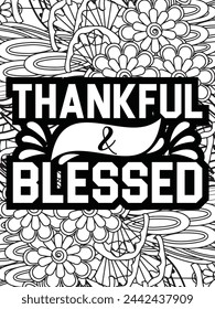 Christian jesus Quotes Flower Coloring Page Beautiful black and white illustration for adult coloring book