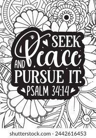 Christian Jesus Quotes Flower Coloring Page Beautiful black and white illustration for adult coloring book