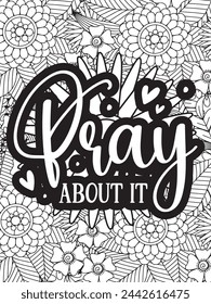 Christian Jesus Quotes Flower Coloring Page Beautiful black and white illustration for adult coloring book