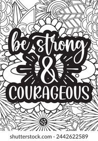 Christian Jesus Quotes Flower Coloring Page Beautiful black and white illustration for adult coloring book
