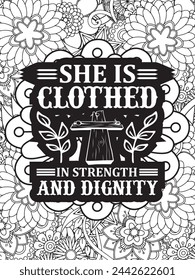Christian Jesus Quotes Flower Coloring Page Beautiful black and white illustration for adult coloring book
