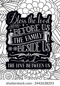 Christian Jesus Quotes Flower Coloring Page Beautiful black and white illustration for adult coloring bookt