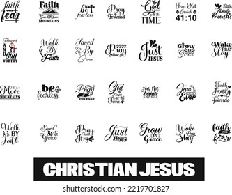Christian Jesus SVG Bundle.  T-shirt Design. SVG.