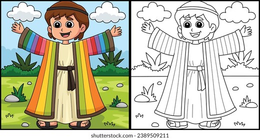 Christian Joseph Coloring Page Illustration