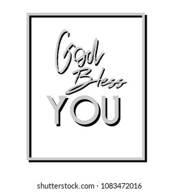 christian lettering "god bless you" 