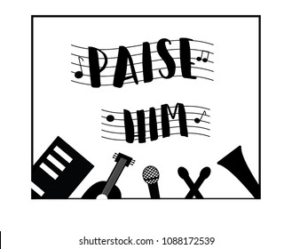 christian lettering "paise him"