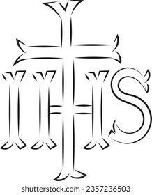 Christian line art design for print or use as banner, poster, photo overlay, apparel design