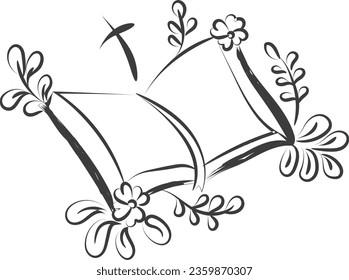 Christian line art design for print or use as banner, poster, photo overlay, apparel design
