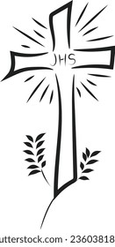 Christian line art design for print or use as banner, poster, photo overlay, apparel design