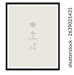  Christian Line Symbols Sketch Poster, Religion Hand Drawn Art, Bible Wall decor