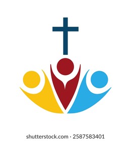 Christian logo Cross unity people