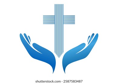 Christian logo hands and cross