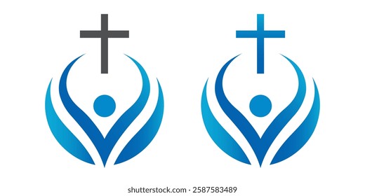 Christian logo hands and cross