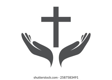 Christian logo hands and cross