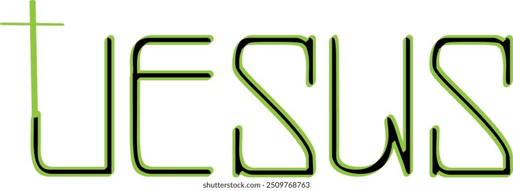 Christian Lord Jesus Calligraphy Vector Image