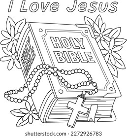 Christian I Love Jesus Coloring Page for Kids