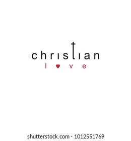 Christian love lettering logo isolated on white.